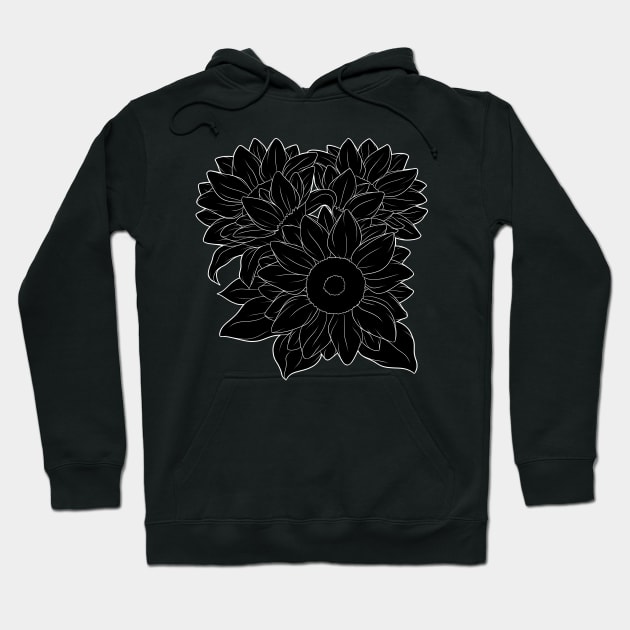 Simple Sunflowers - Black Hoodie by leashonlife